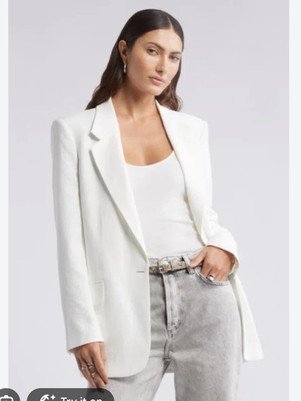 Open Edit $169 Crisp White Tailored Blazer